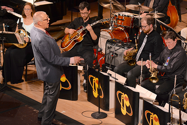 Vaughn Wiester directing his famous jazz orchestra