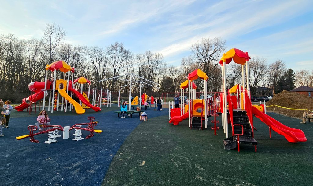 The new Heart of Ohio Playground at Memorial Park in Centerburg features accessible surfacing and equipment designed for a range of ages and abilities.